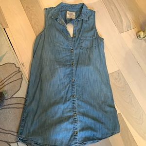 SO Jean button up dress midi length